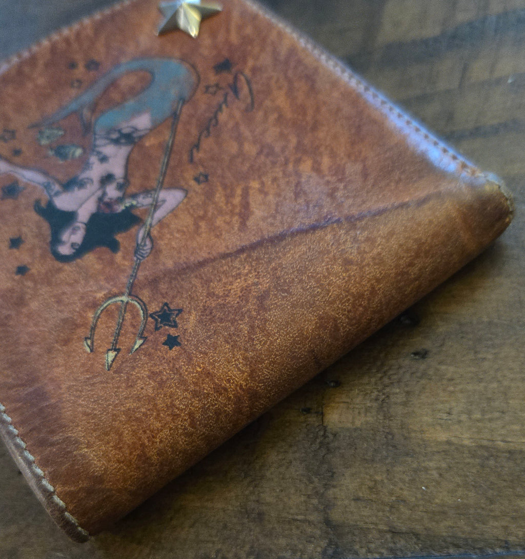 Gucci Wallet Mermaid Tattoo Super Rare Tan Leather Bifold Mens Vintage 2009