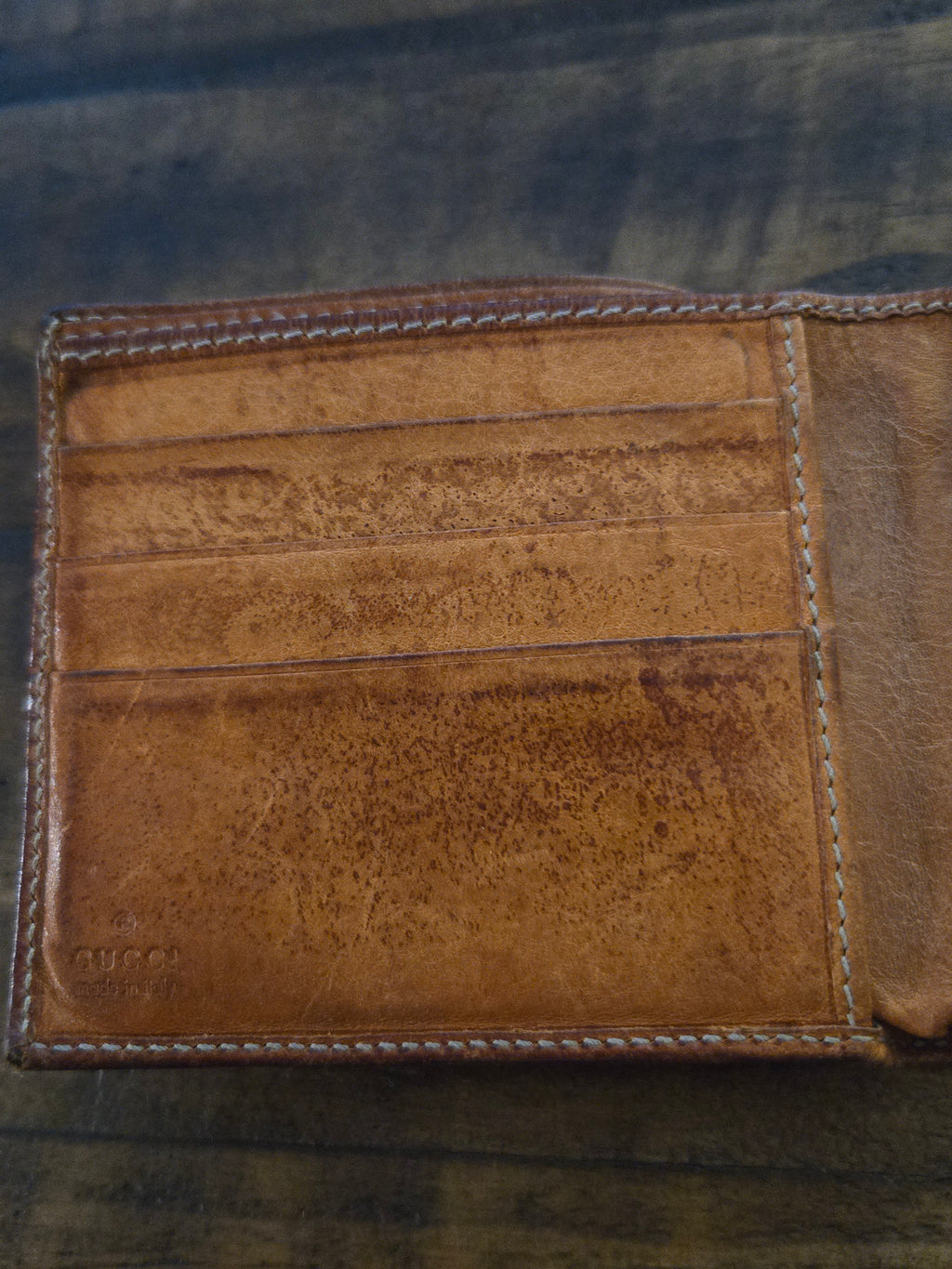 Gucci Wallet Mermaid Tattoo Super Rare Tan Leather Bifold Mens Vintage 2009