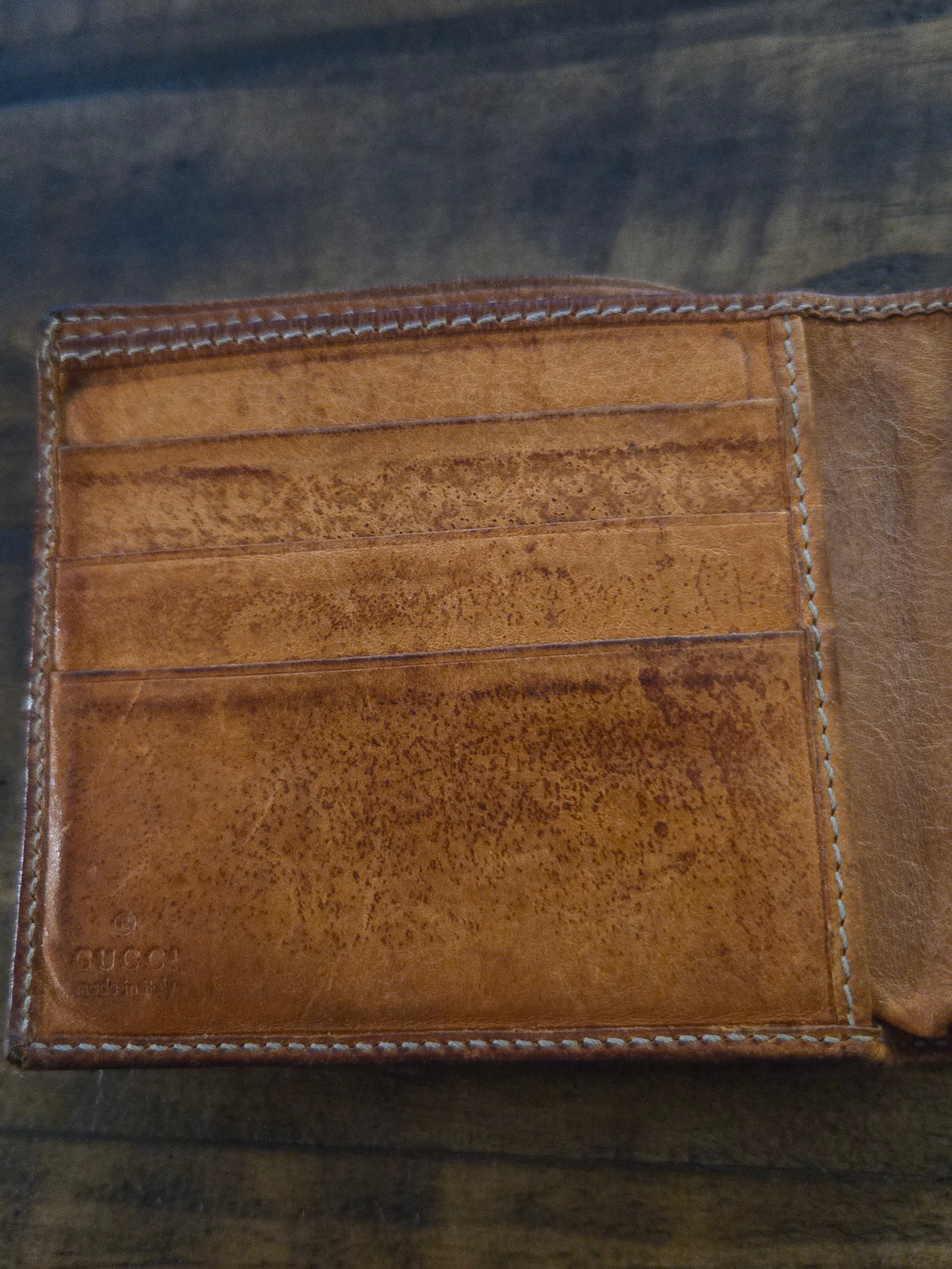 Gucci Wallet Mermaid Tattoo Super Rare Tan Leather Bifold Mens Vintage 2009