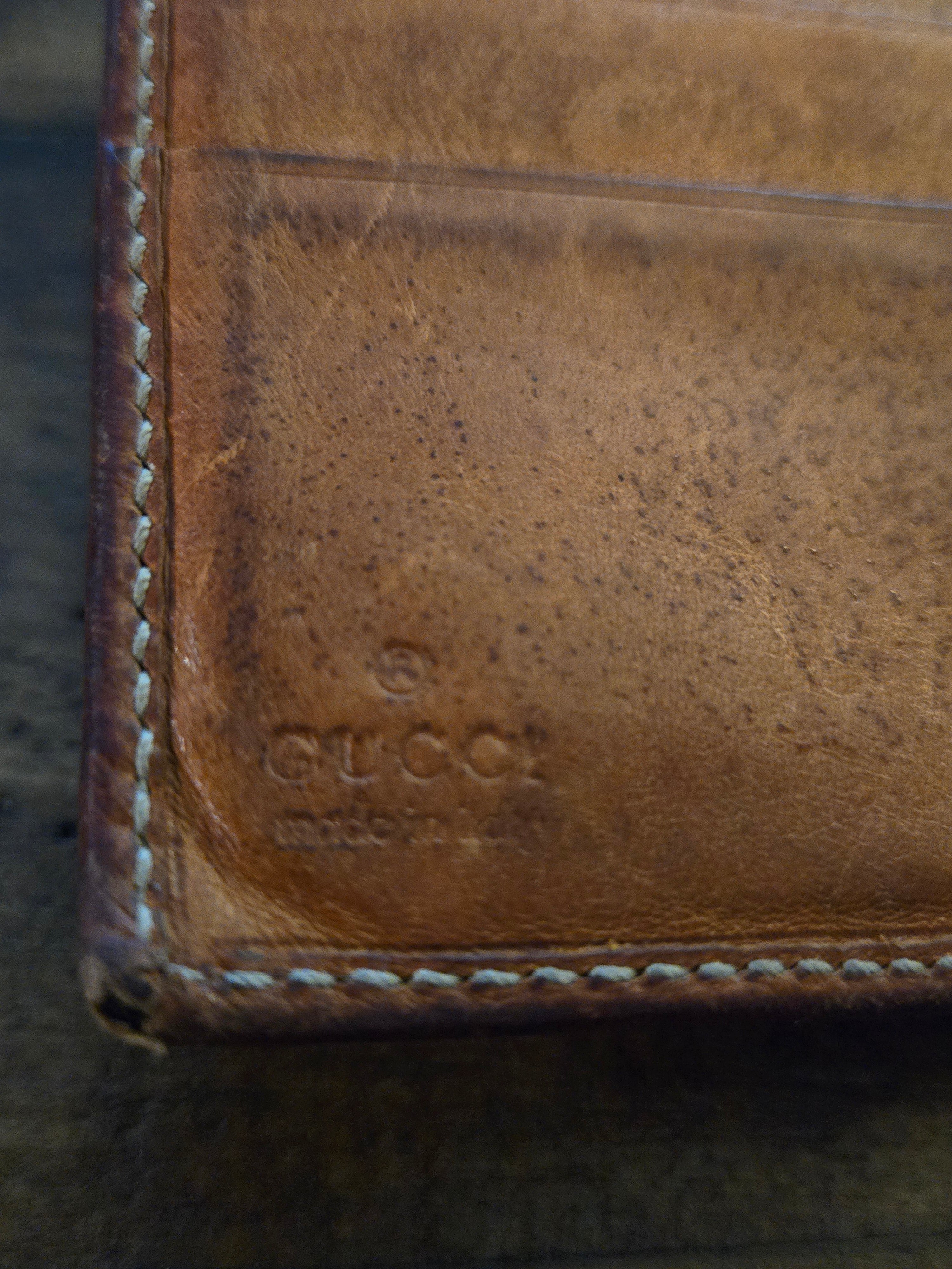 Gucci Wallet Mermaid Tattoo Super Rare Tan Leather Bifold Mens Vintage 2009