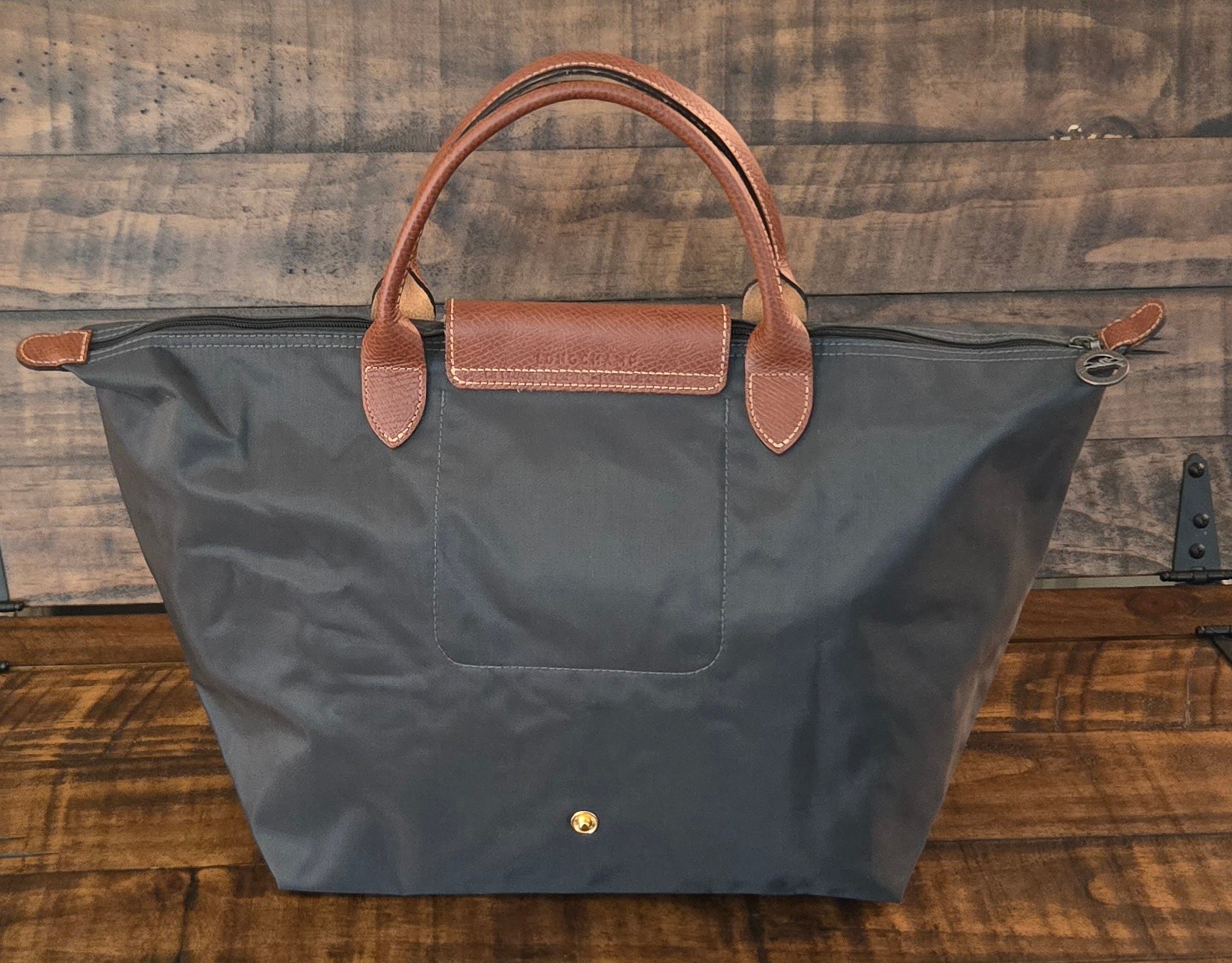 Longchamp Pliage Eiffel Tower Nylon Tote Duffel Bag Dark Blue Foldable New