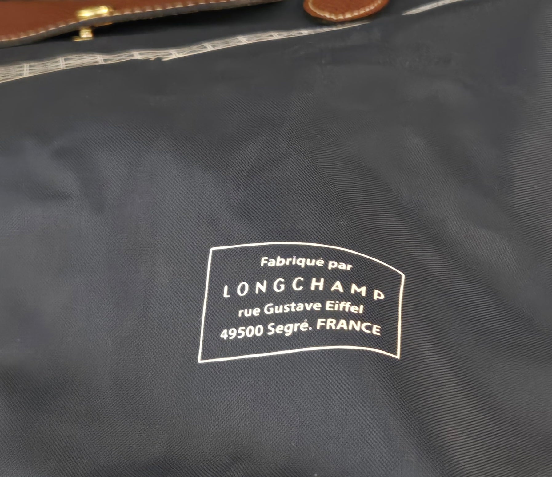 Longchamp Pliage Eiffel Tower Nylon Tote Duffel Bag Dark Blue Foldable New