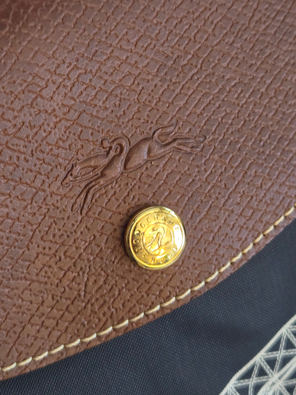 Longchamp Pliage Eiffel Tower Nylon Tote Duffel Bag Dark Blue Foldable New