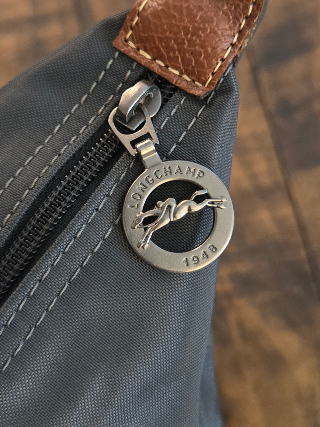 Longchamp Pliage Eiffel Tower Nylon Tote Duffel Bag Dark Blue Foldable New