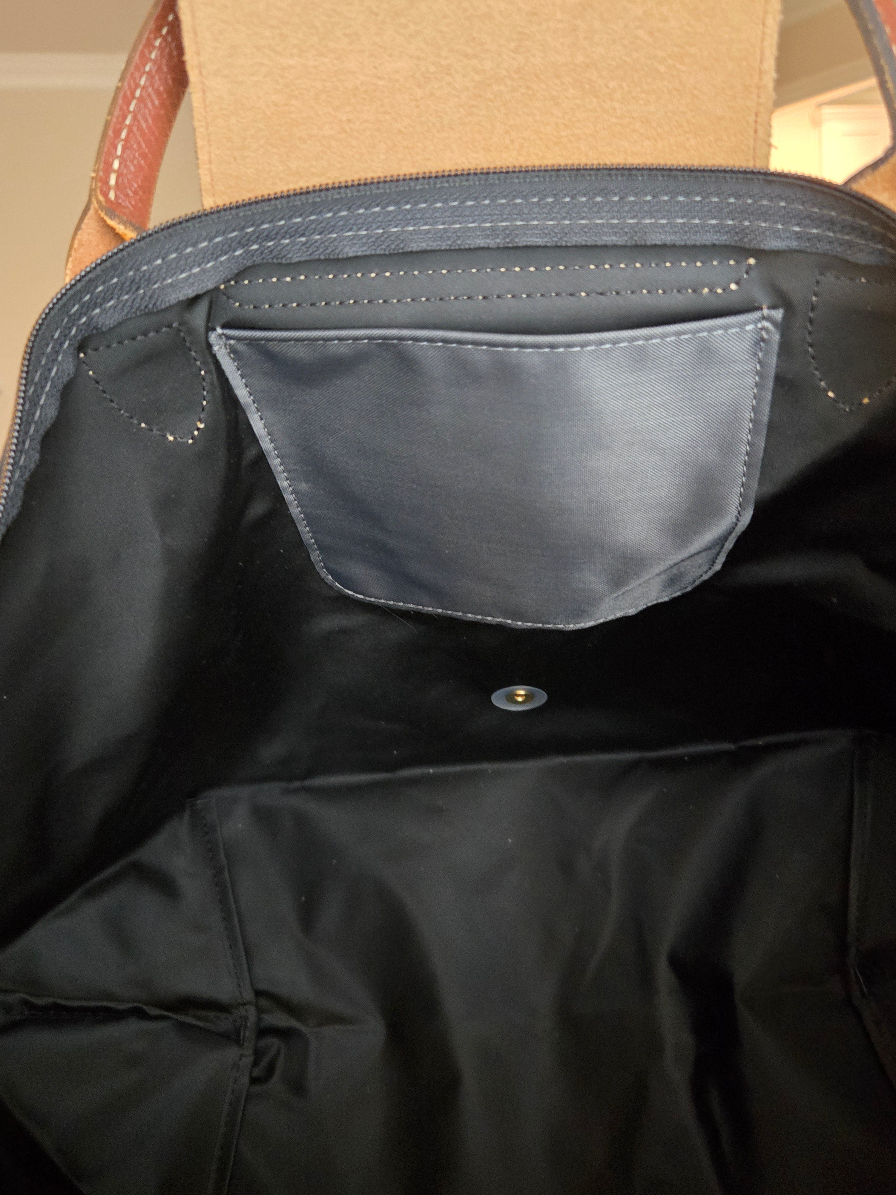 Longchamp Pliage Eiffel Tower Nylon Tote Duffel Bag Dark Blue Foldable New