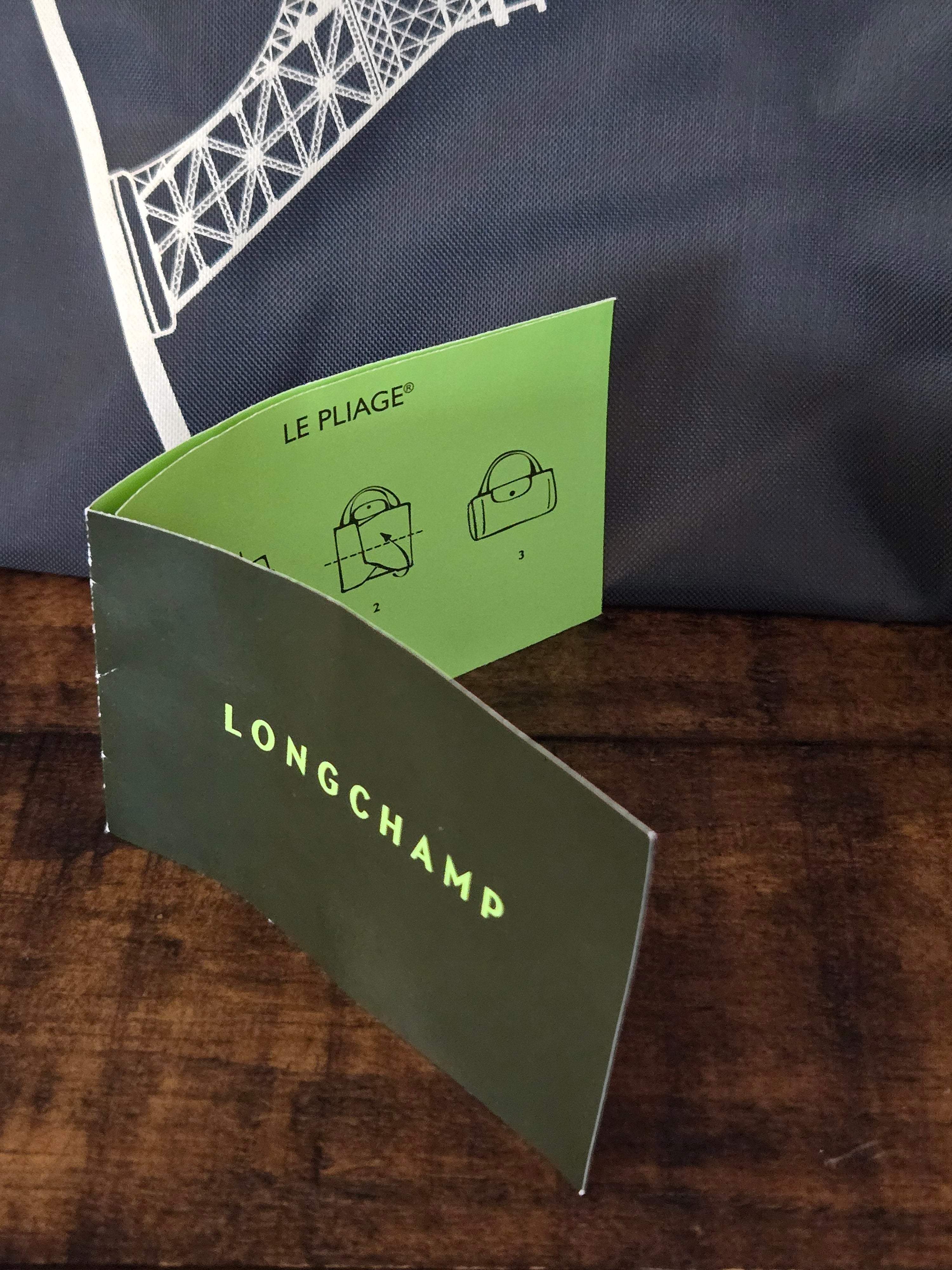 Longchamp Pliage Eiffel Tower Nylon Tote Duffel Bag Dark Blue Foldable New