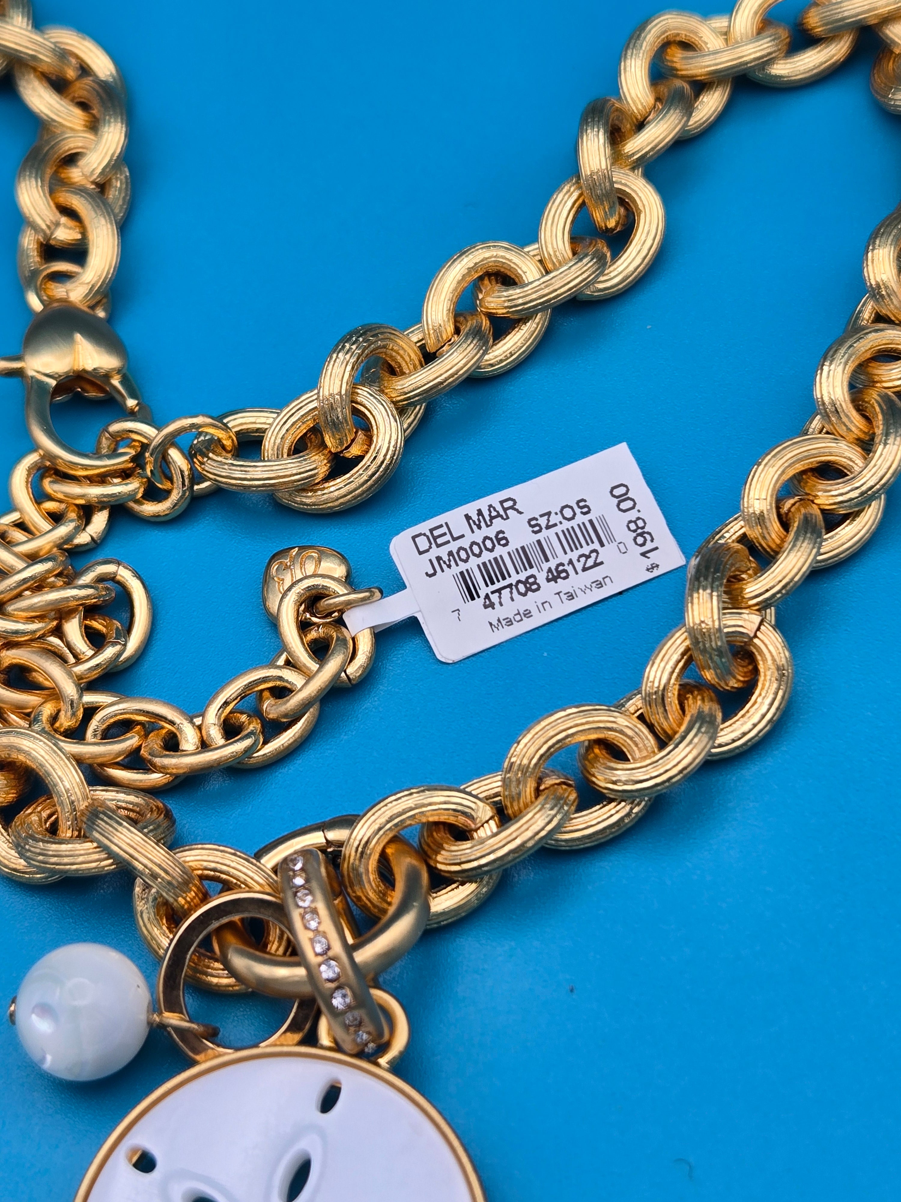 Brighton Del Mar Charm Necklace Sand Dollar Medallion Pearl
