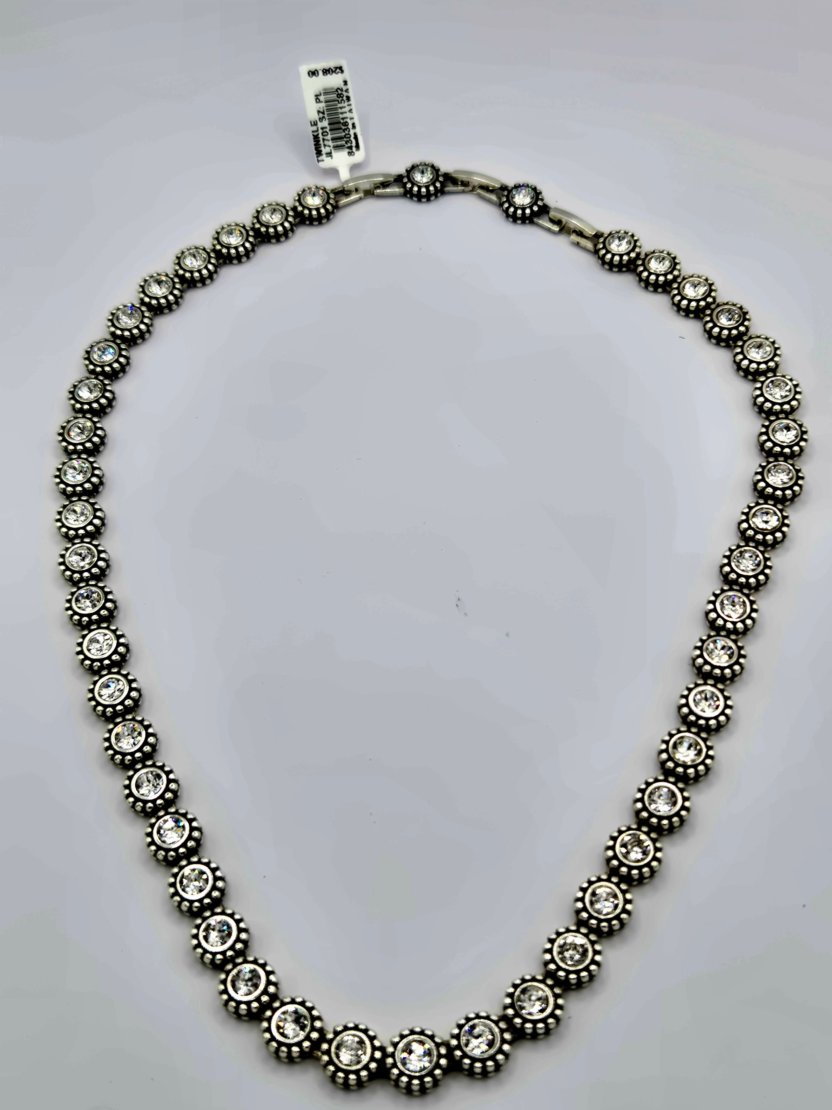 Brighton Twinkle Link Silver Crystal Collar Necklace