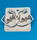 Brighton Love Script Sparkle Earrings Post Crystals