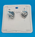 Brighton Contempo Heart Leverback Dangle Earrings Dust Bag NWT $52