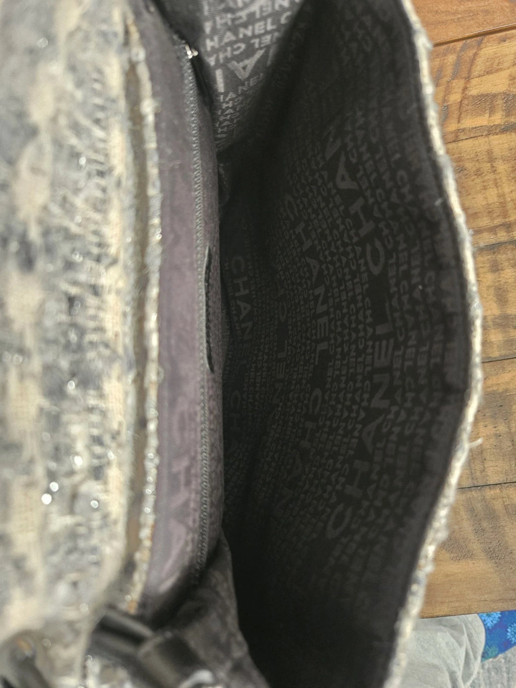 Chanel Tweed Large Flap Messenger Shoulder Bag