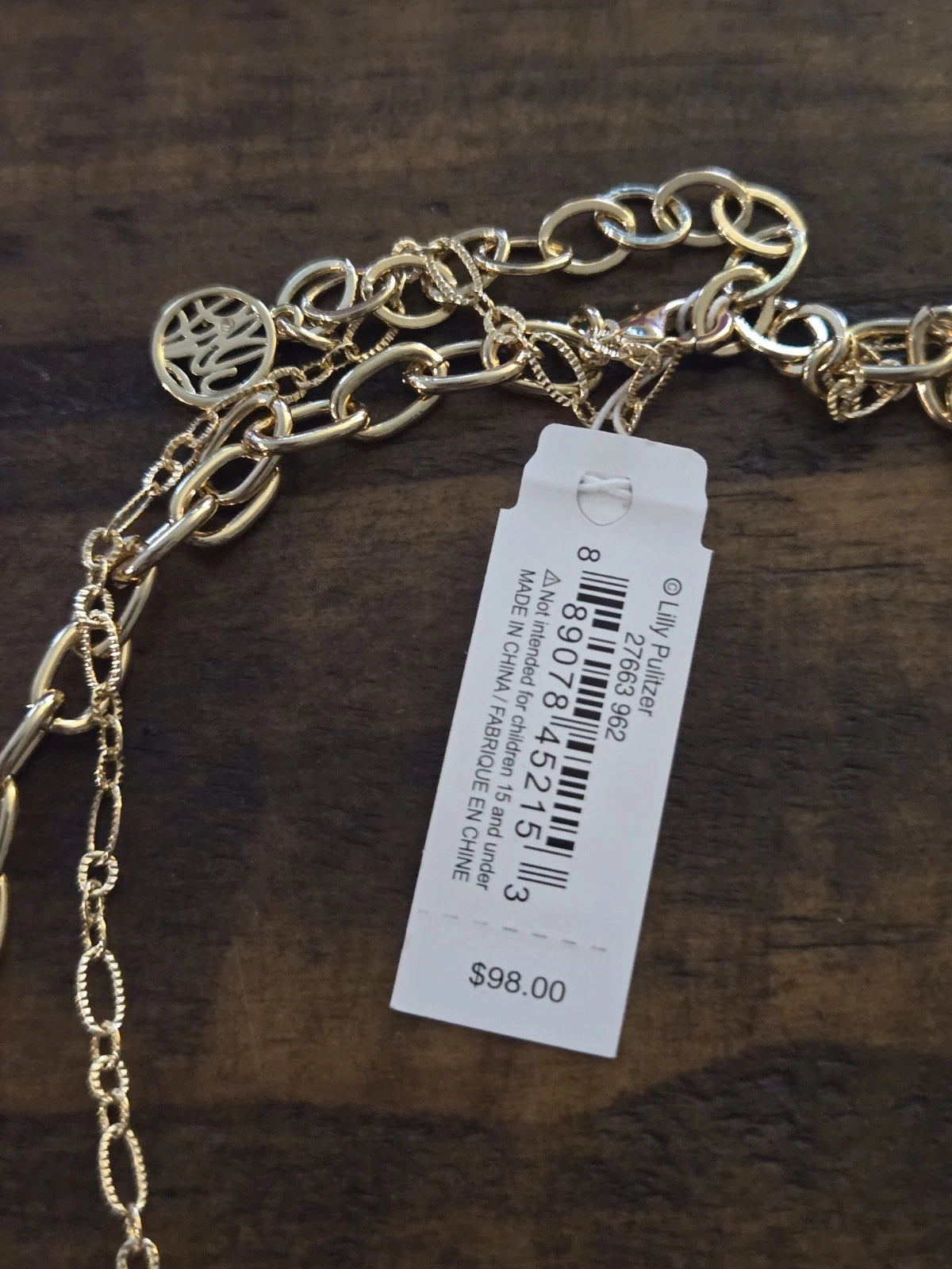 Lilly Pulitzer Necklace New Exotic Tassel Double Strand Pink Pouch