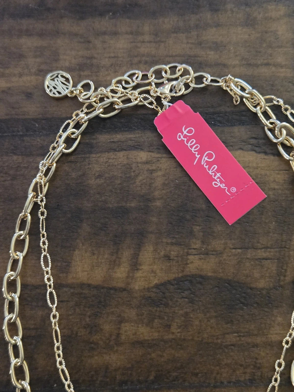 Lilly Pulitzer Necklace New Exotic Tassel Double Strand Pink Pouch