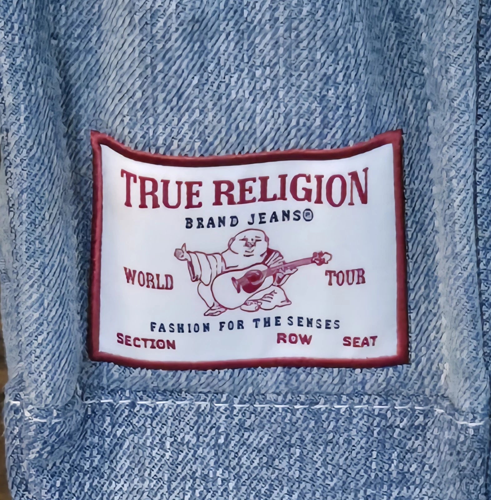 True Religion Mini Denim Crossbody Tote Bag with Removable Strap