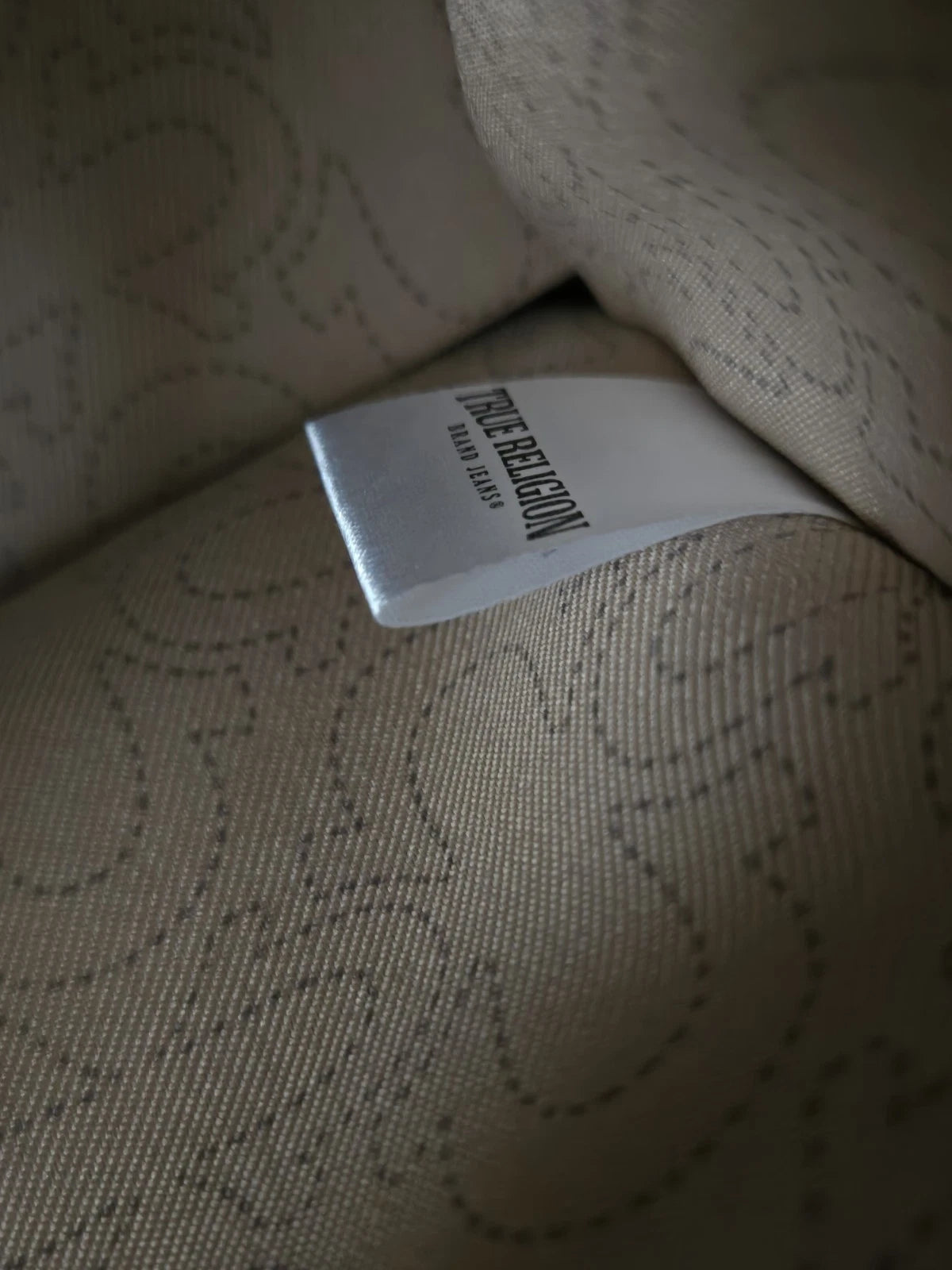 True Religion Mini Denim Crossbody Tote Bag with Removable Strap