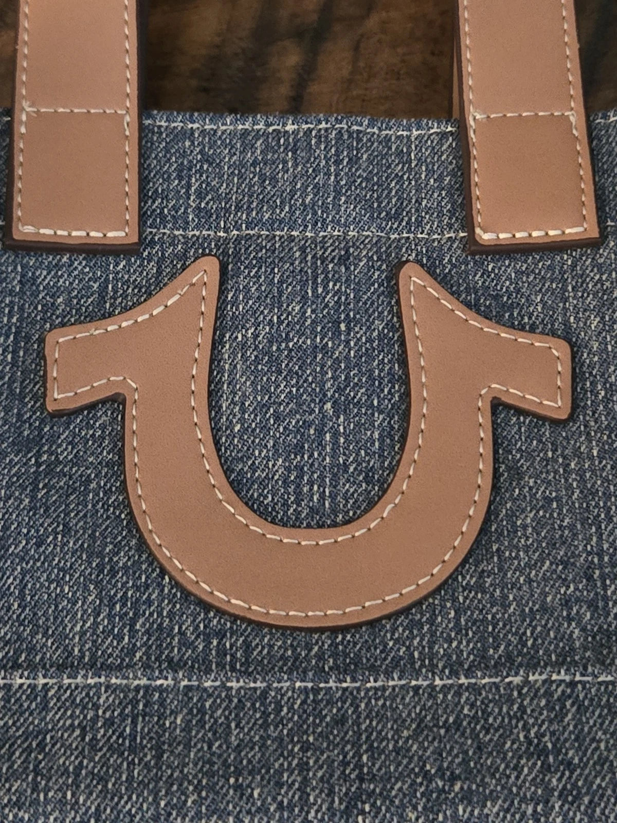 True Religion Mini Denim Crossbody Tote Bag with Removable Strap