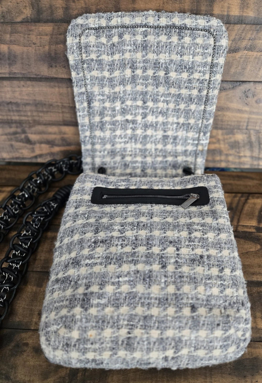 Chanel Tweed Large Flap Messenger Shoulder Bag