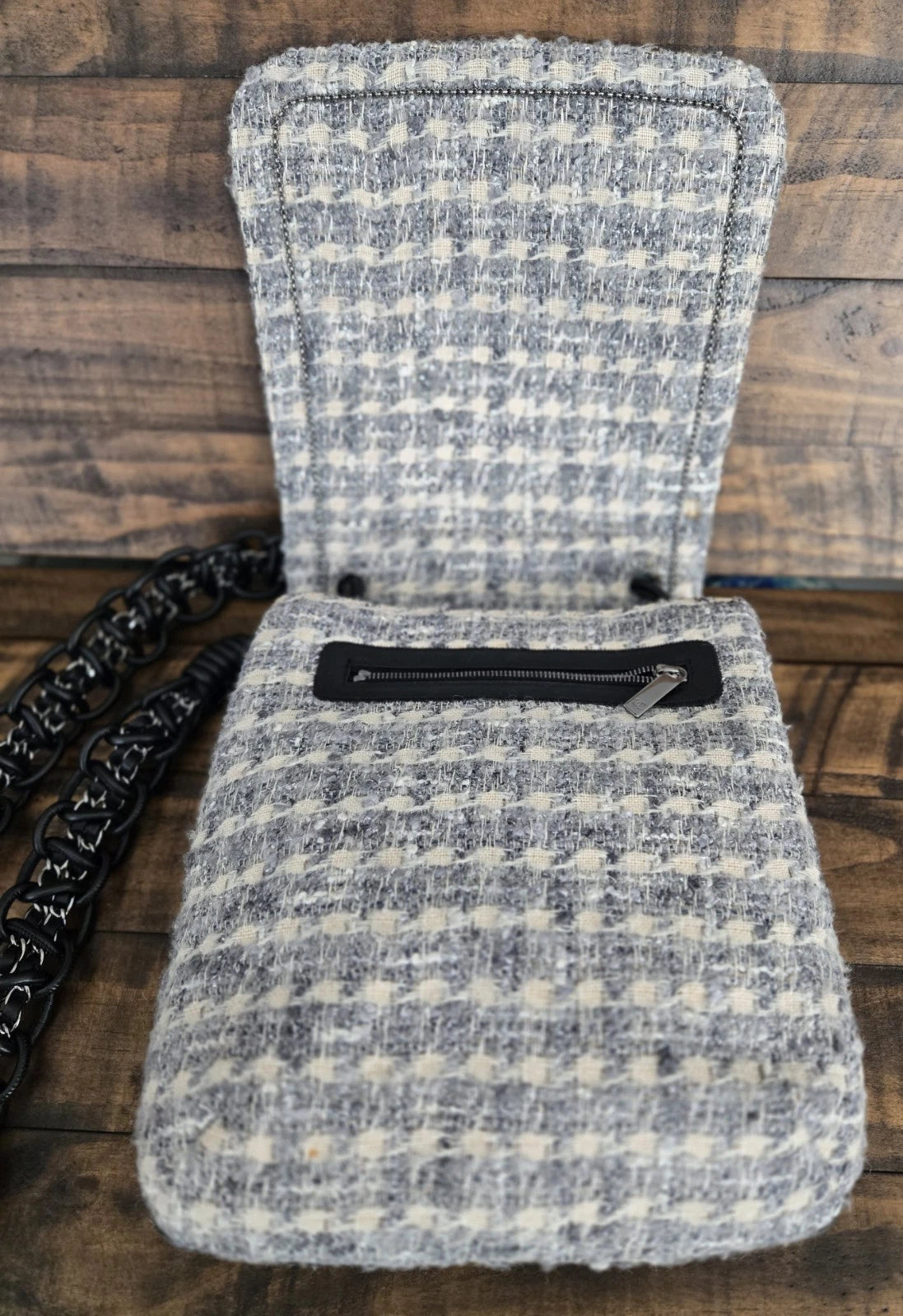 Chanel Tweed Large Flap Messenger Shoulder Bag